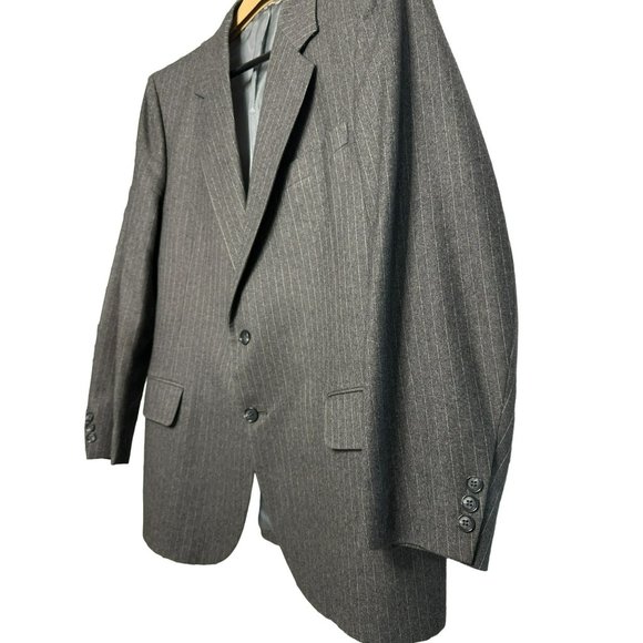 VTG The Hub Men's Blazer 2 Button Gray 100% Wool Sport Coat SZ Unknown - Picture 5 of 9
